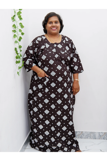 Classic 3/4 Sleeve Cotton Nighty for Women