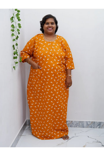 Classic 3/4 Sleeve Cotton Nighty for Women