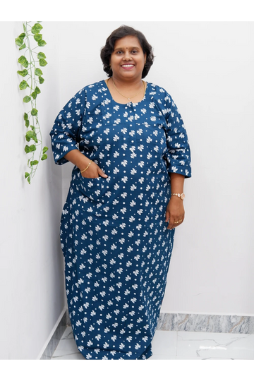 Classic 3/4 Sleeve Cotton Nighty for Women