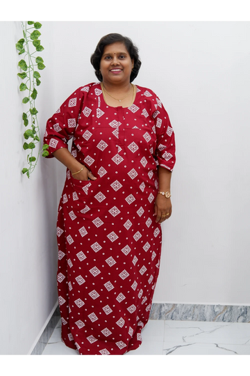 Classic 3/4 Sleeve Cotton Nighty for Women