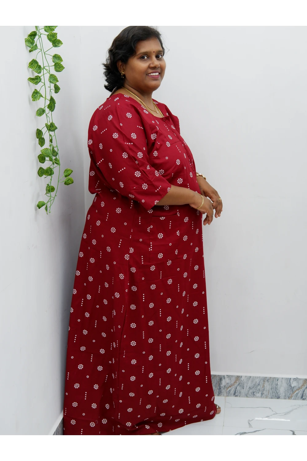 Classic 3/4 Sleeve Cotton Nighty for Women