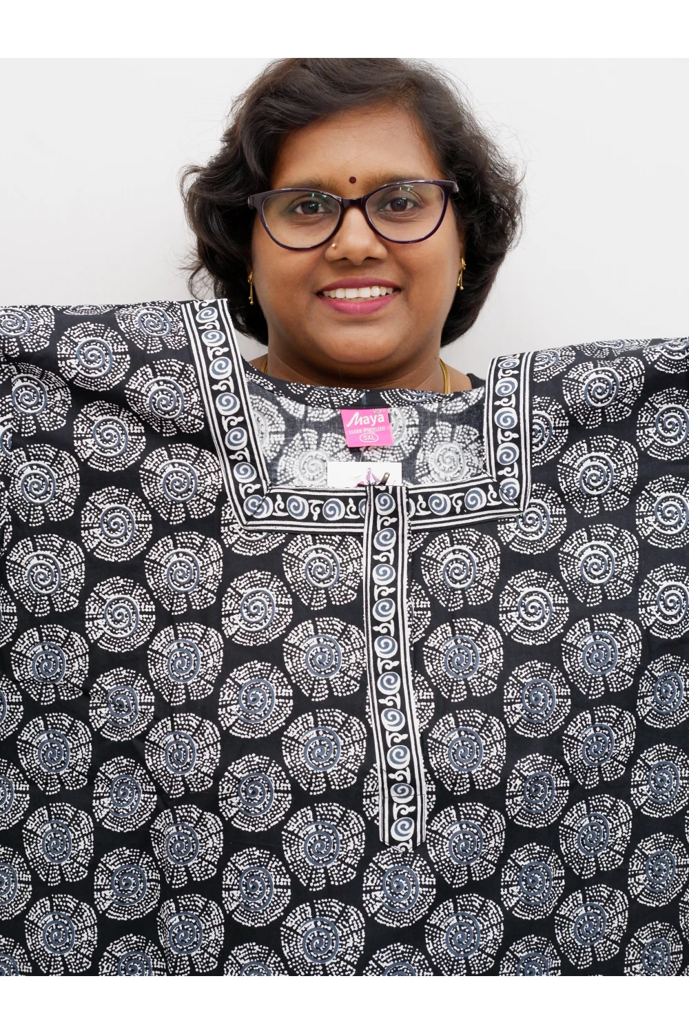 Plus Size Elegant Zip Nighty – Jyothi Cotton Breeze