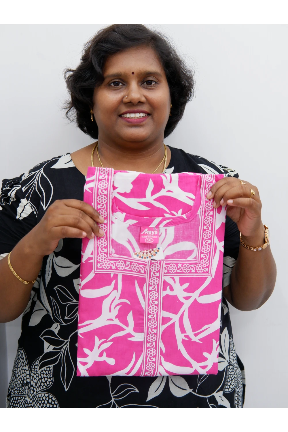 Plus Size Elegant Zip Nighty – Jyothi Cotton Breeze