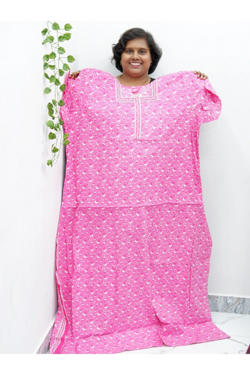 Plus Size Elegant Zip Nighty – Jyothi Cotton Breeze