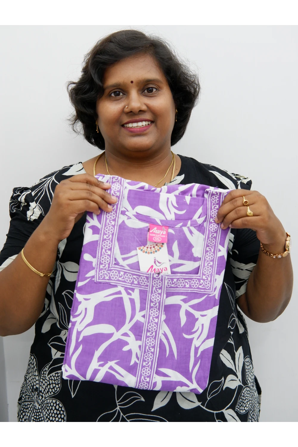 Plus Size Elegant Zip Nighty – Jyothi Cotton Breeze