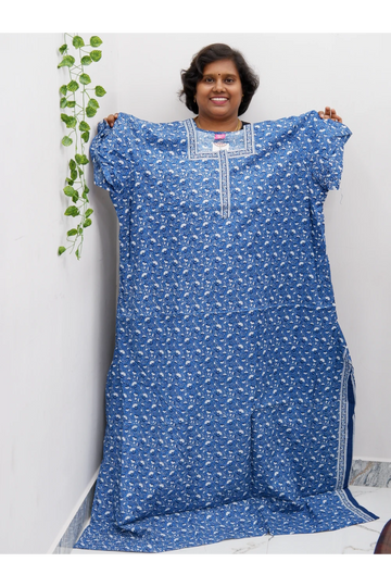 Plus Size Elegant Zip Nighty – Jyothi Cotton Breeze
