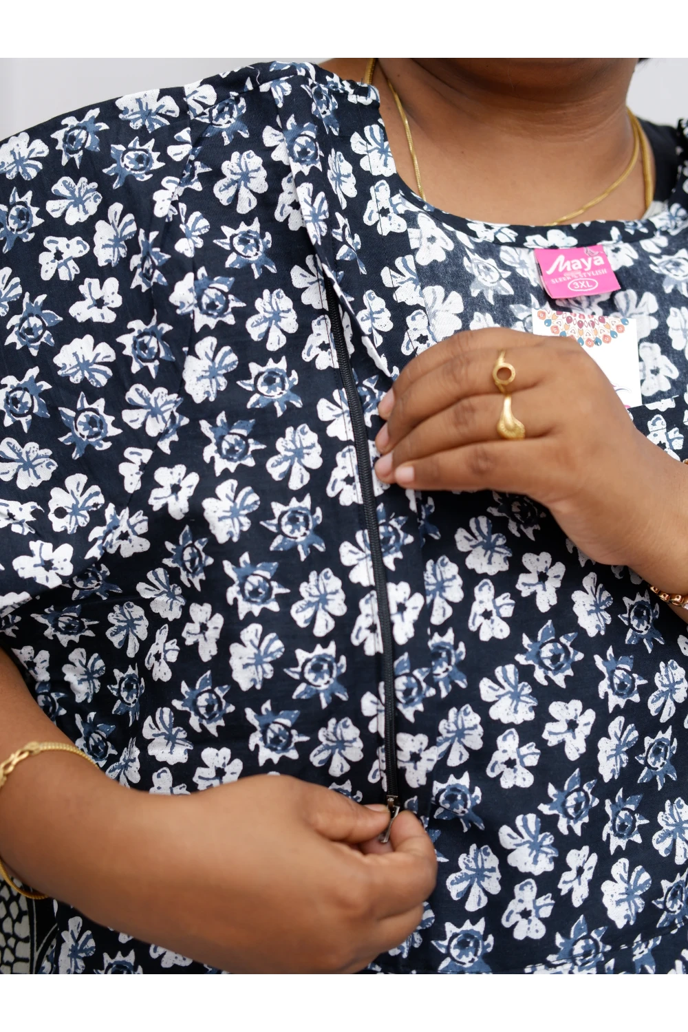 Comfort Fit Maternity Nighty – Side Zip Design