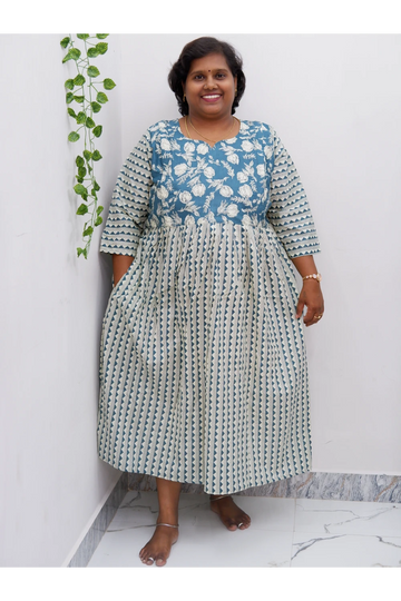 Luxury Feeding Cotton Kurti with Side Zip – Stylish & Practical Maternity Wear