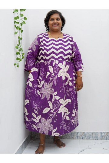 Luxury Feeding Cotton Kurti with Side Zip – Stylish & Practical Maternity Wear