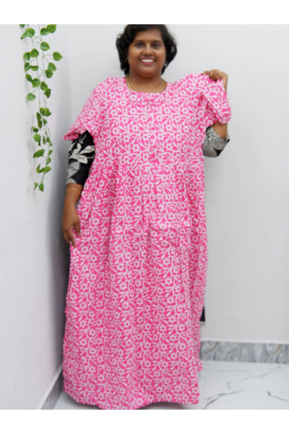 Frock Style Cotton Nighty – Soft & Flowing Fit