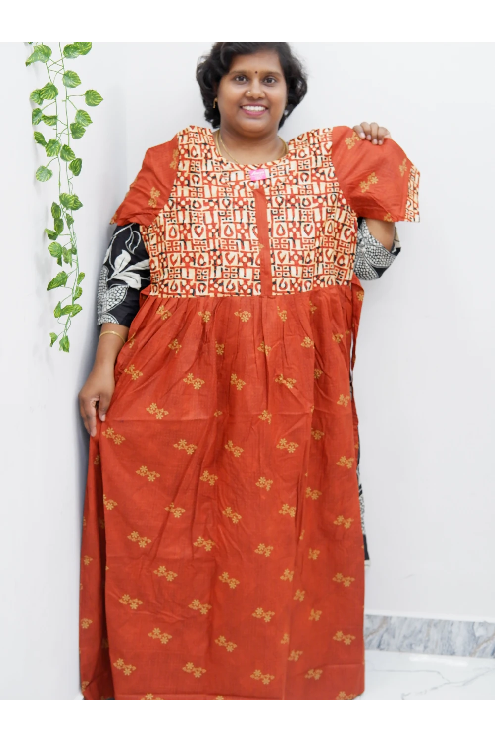 Frock Style Cotton Nighty – Soft & Flowing Fit