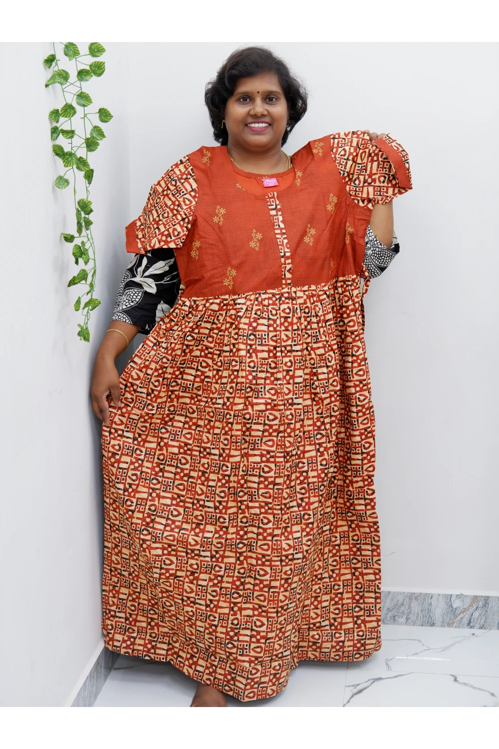 Frock Style Cotton Nighty – Soft & Flowing Fit