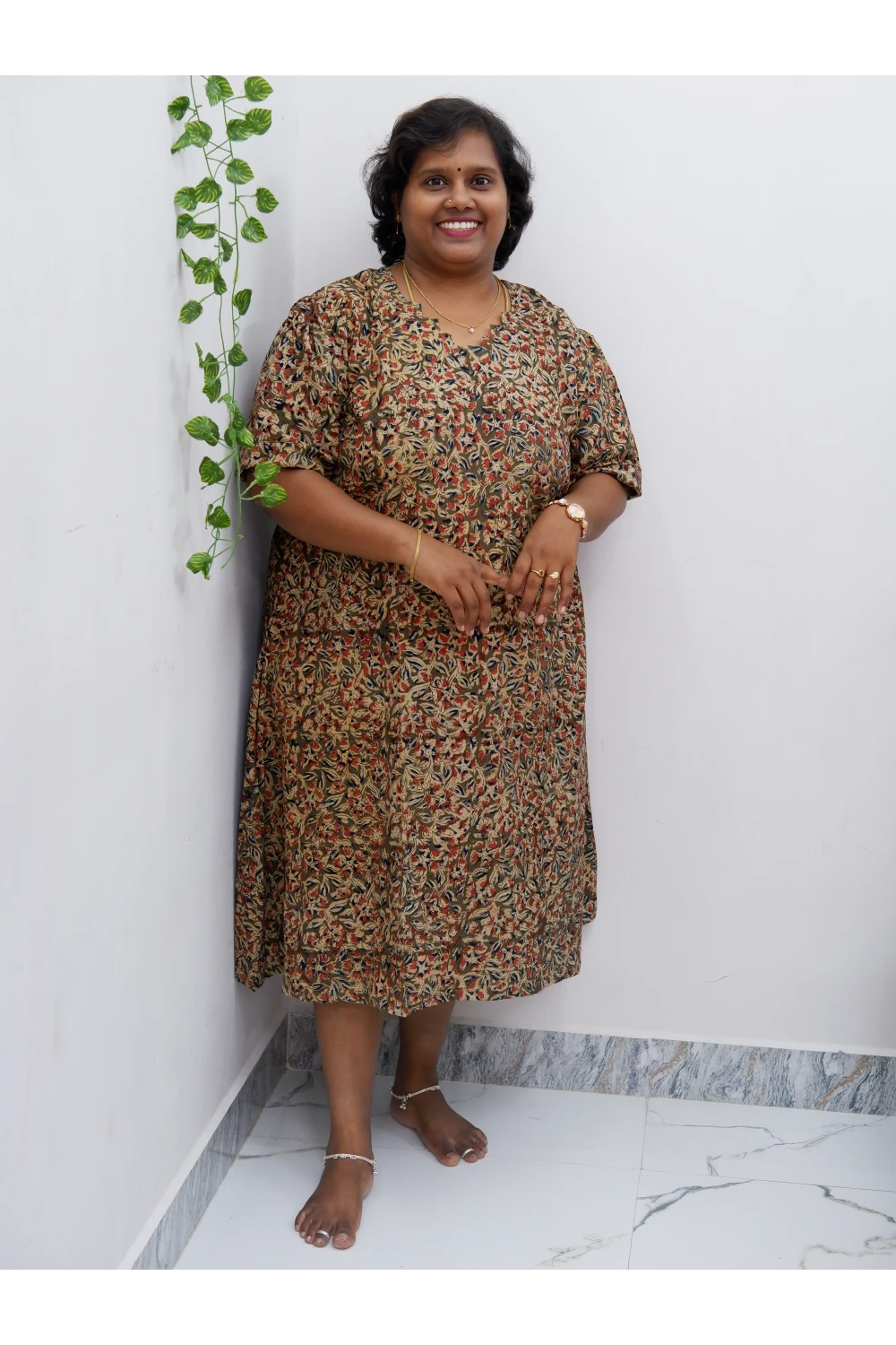 Stylish A-Line Kalamkari Kurti – Premium Cotton Ethnic Wear