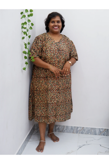 Stylish A-Line Kalamkari Kurti – Premium Cotton Ethnic Wear