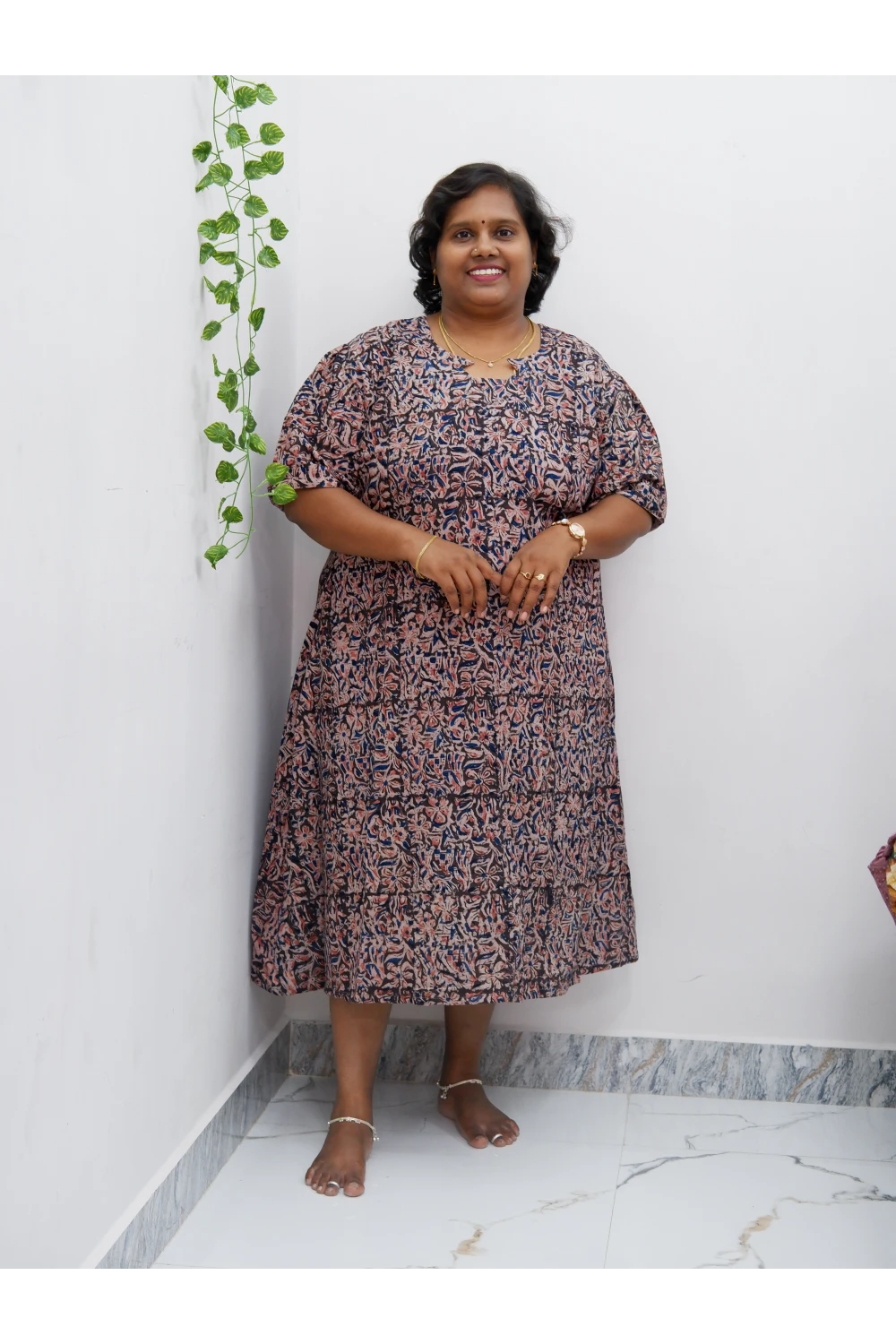 Stylish A-Line Kalamkari Kurti – Premium Cotton Ethnic Wear