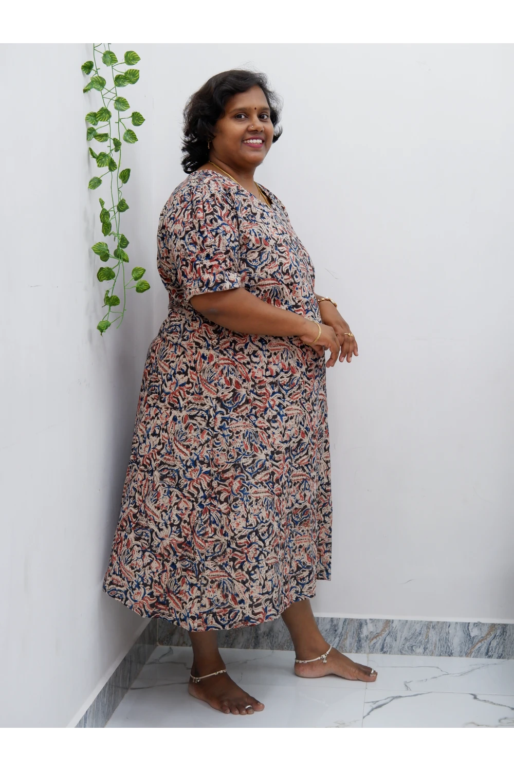 Stylish A-Line Kalamkari Kurti – Premium Cotton Ethnic Wear