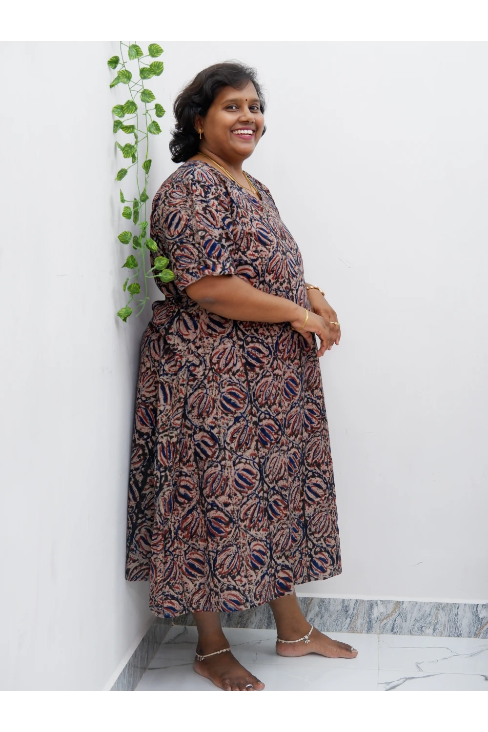 Stylish A-Line Kalamkari Kurti – Premium Cotton Ethnic Wear