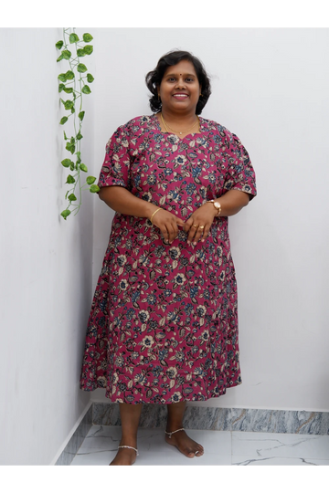 Stylish A-Line Kalamkari Kurti – Premium Cotton Ethnic Wear