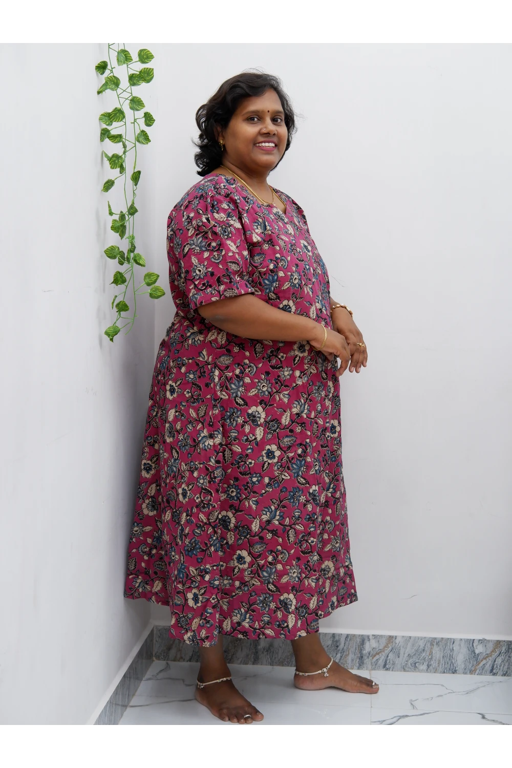 Stylish A-Line Kalamkari Kurti – Premium Cotton Ethnic Wear