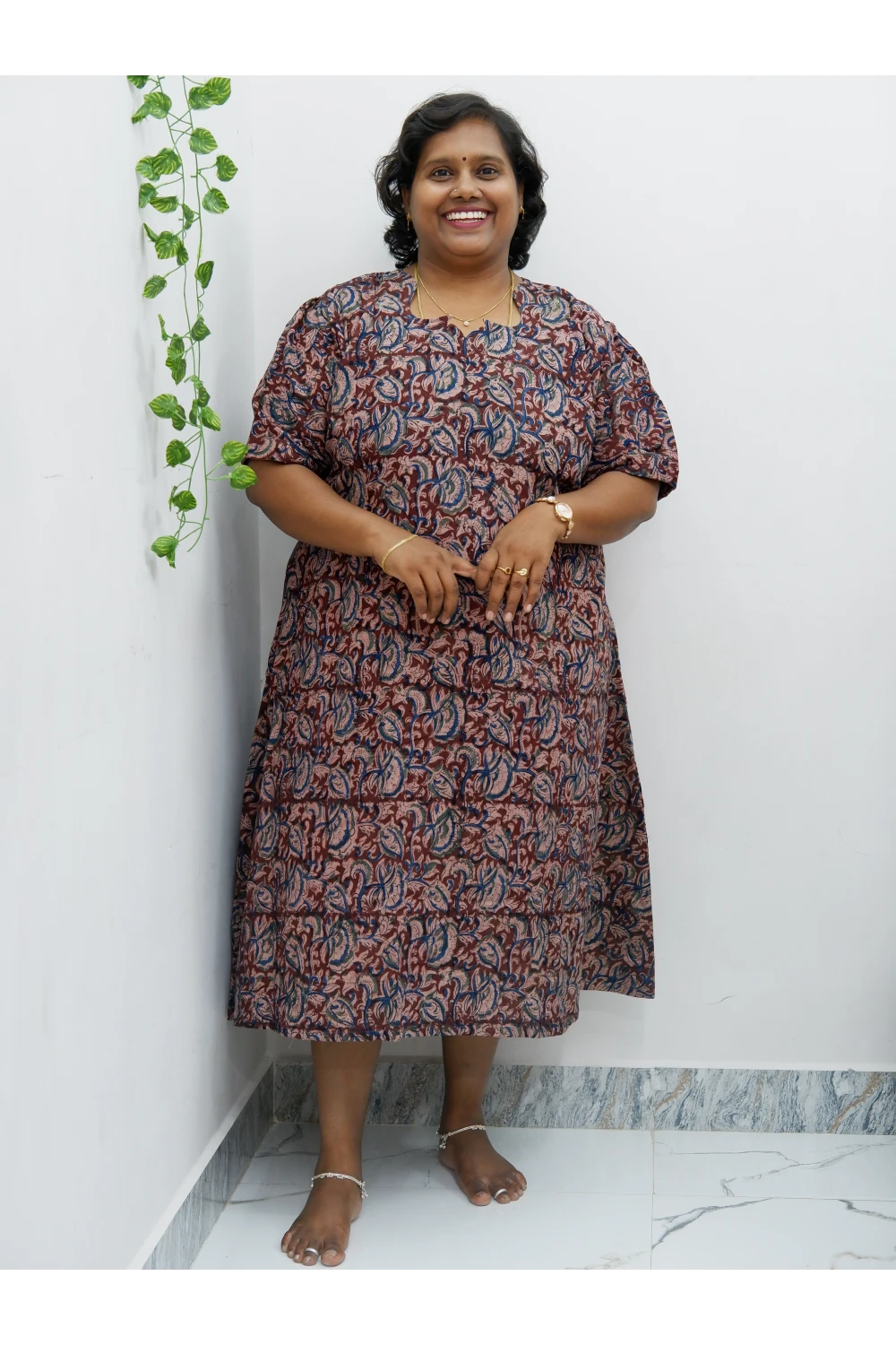 Stylish A-Line Kalamkari Kurti – Premium Cotton Ethnic Wear