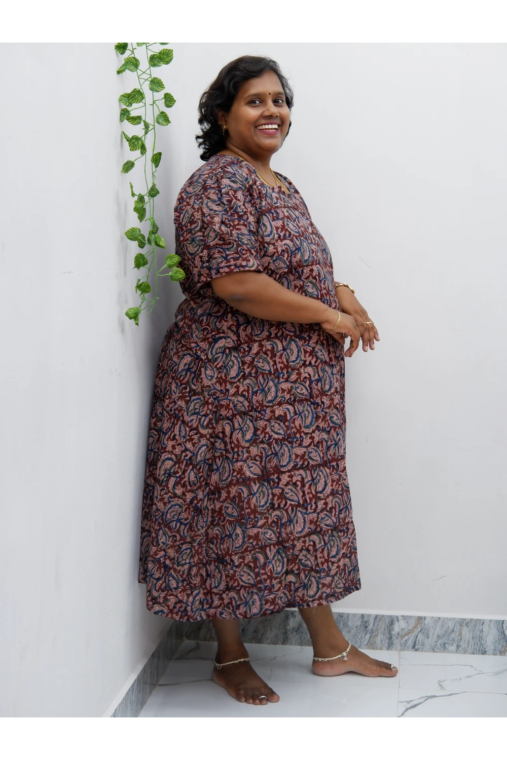 Stylish A-Line Kalamkari Kurti – Premium Cotton Ethnic Wear