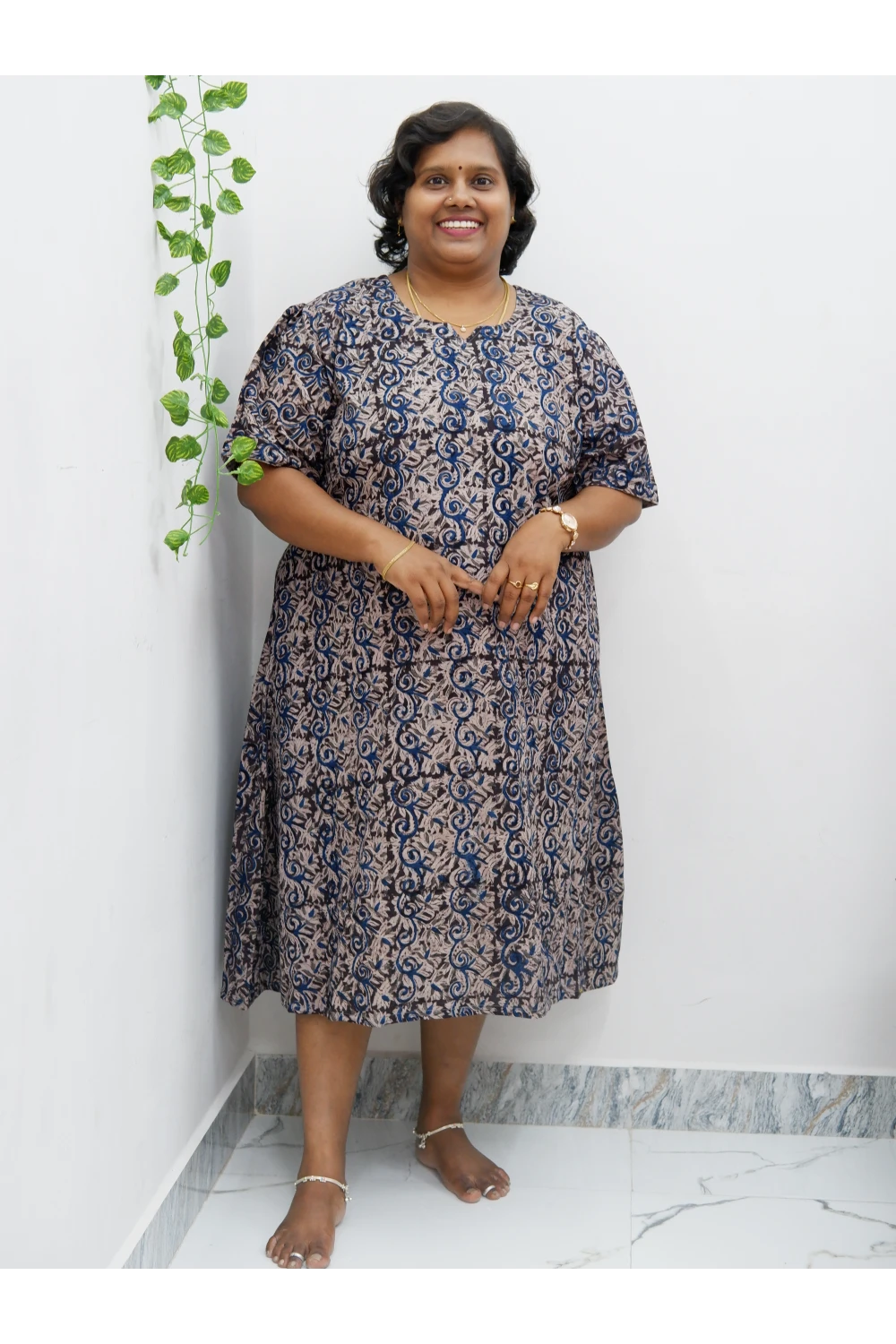 Stylish A-Line Kalamkari Kurti – Premium Cotton Ethnic Wear