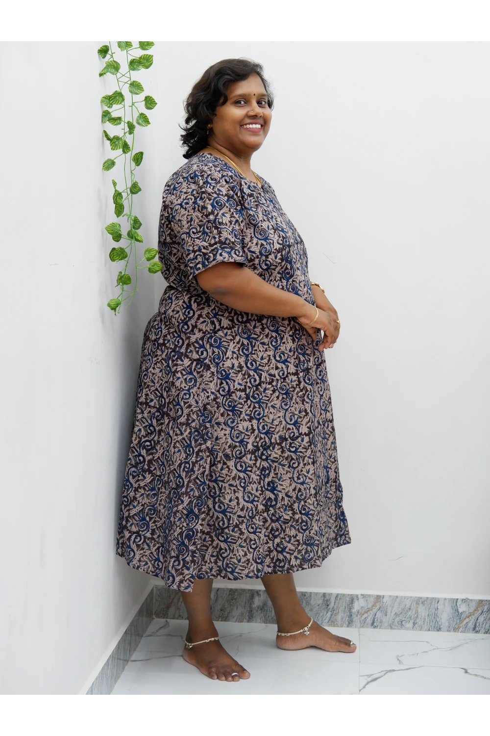 Stylish A-Line Kalamkari Kurti – Premium Cotton Ethnic Wear