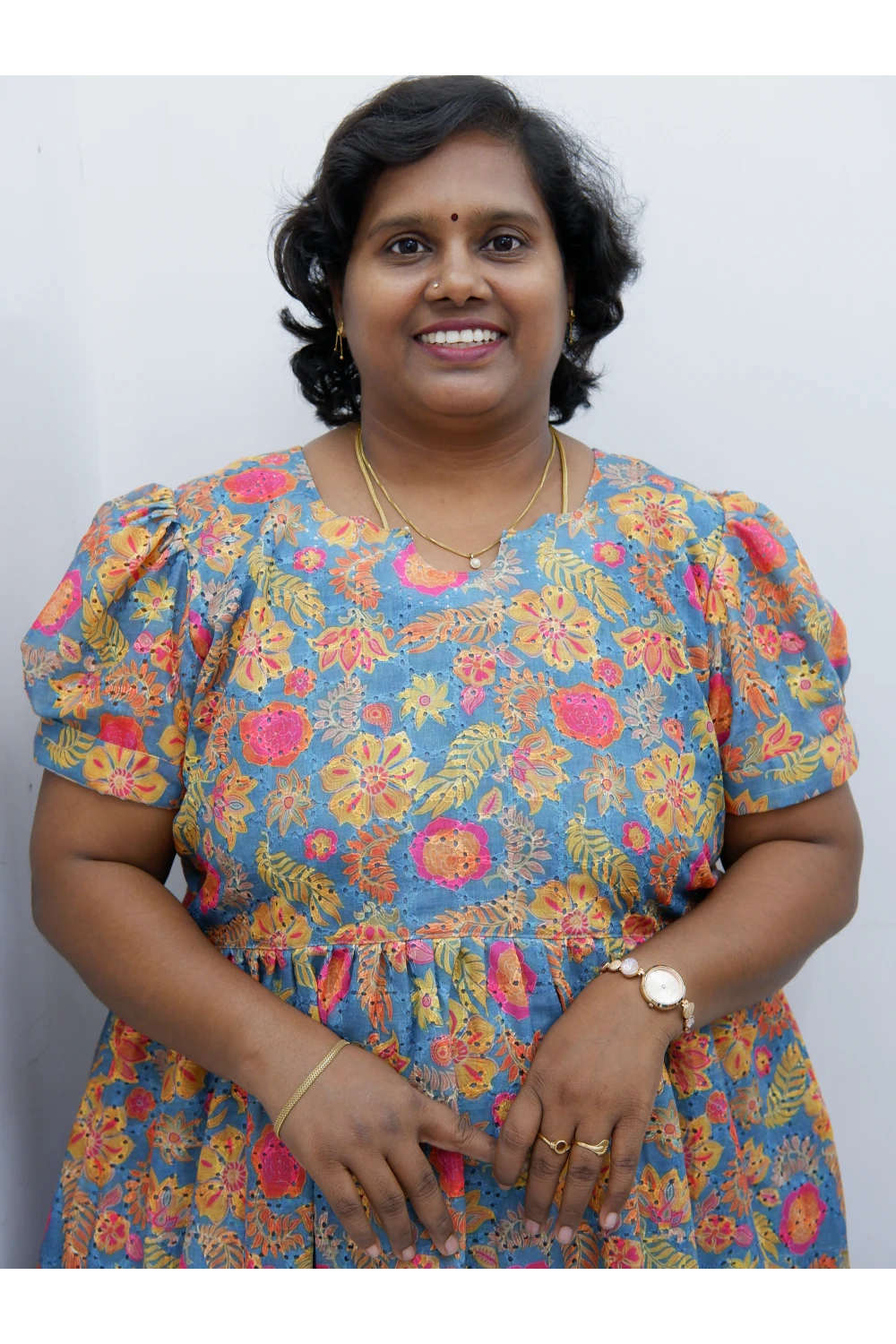 Trendy Puff Sleeve Kurti –Acoba Cotton Midi with lining Length Frock Style for Women