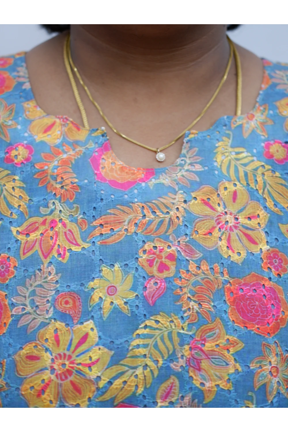 Trendy Puff Sleeve Kurti –Acoba Cotton Midi with lining Length Frock Style for Women