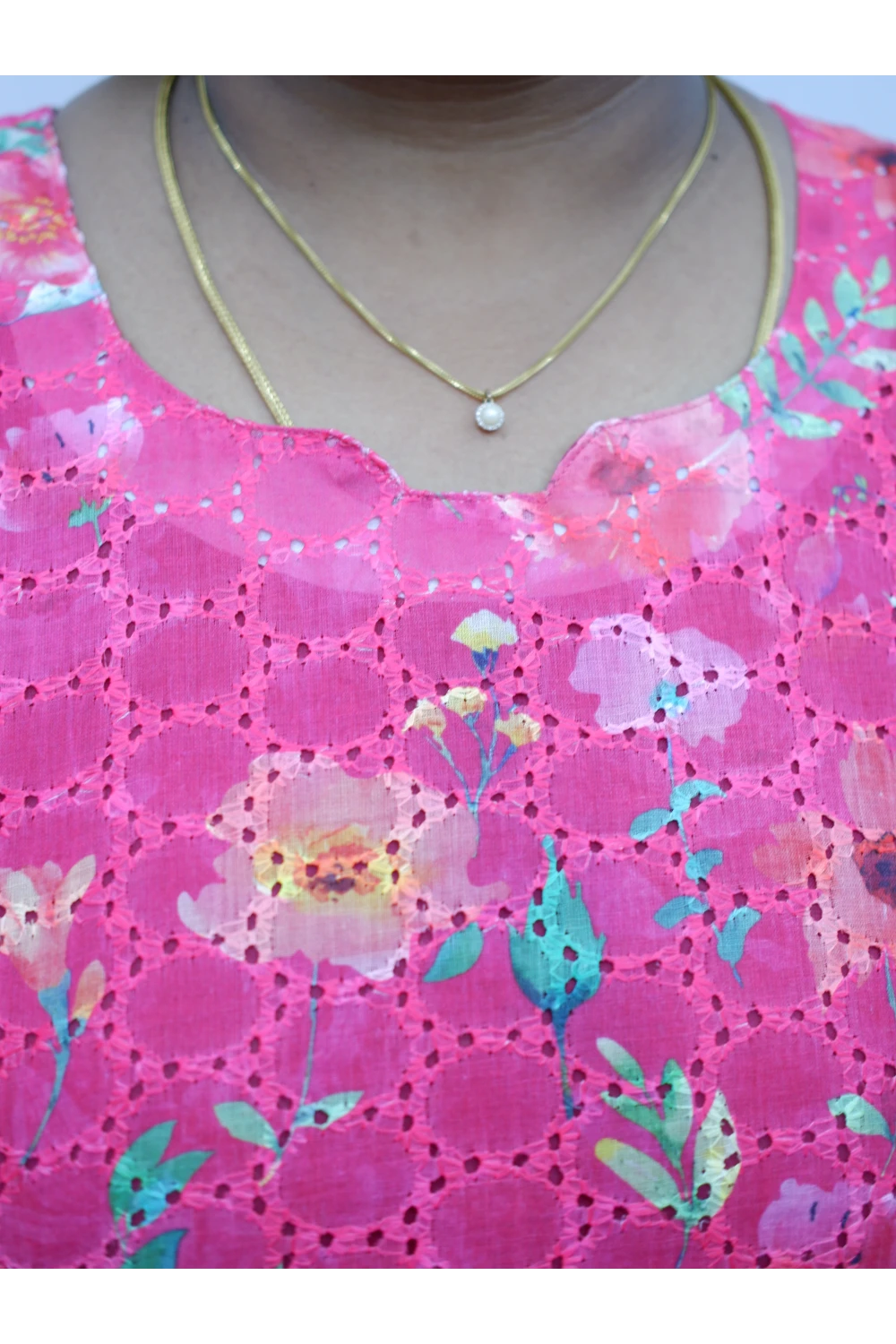 Trendy Puff Sleeve Kurti –Acoba Cotton Midi with lining Length Frock Style for Women