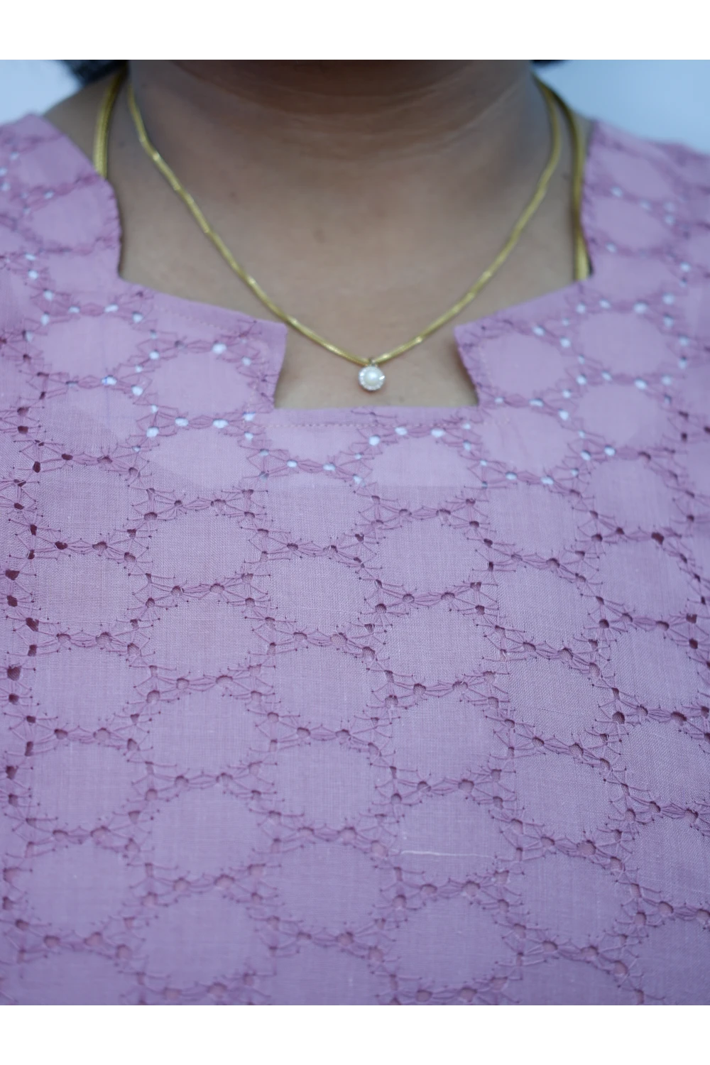 Trendy Puff Sleeve Kurti –Acoba Cotton Midi with lining Length Frock Style for Women