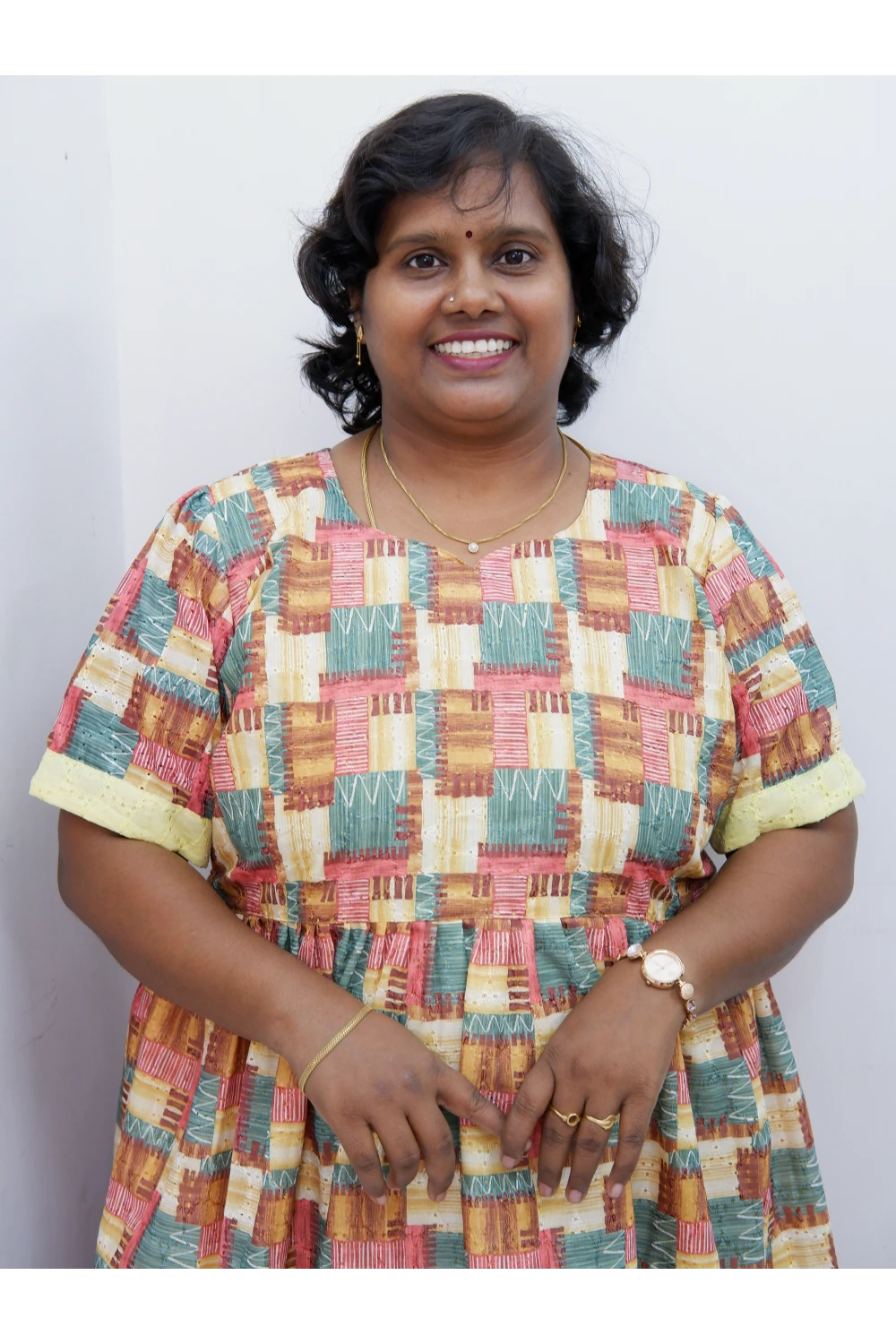 Trendy Puff Sleeve Kurti –Acoba Cotton Midi with lining Length Frock Style for Women