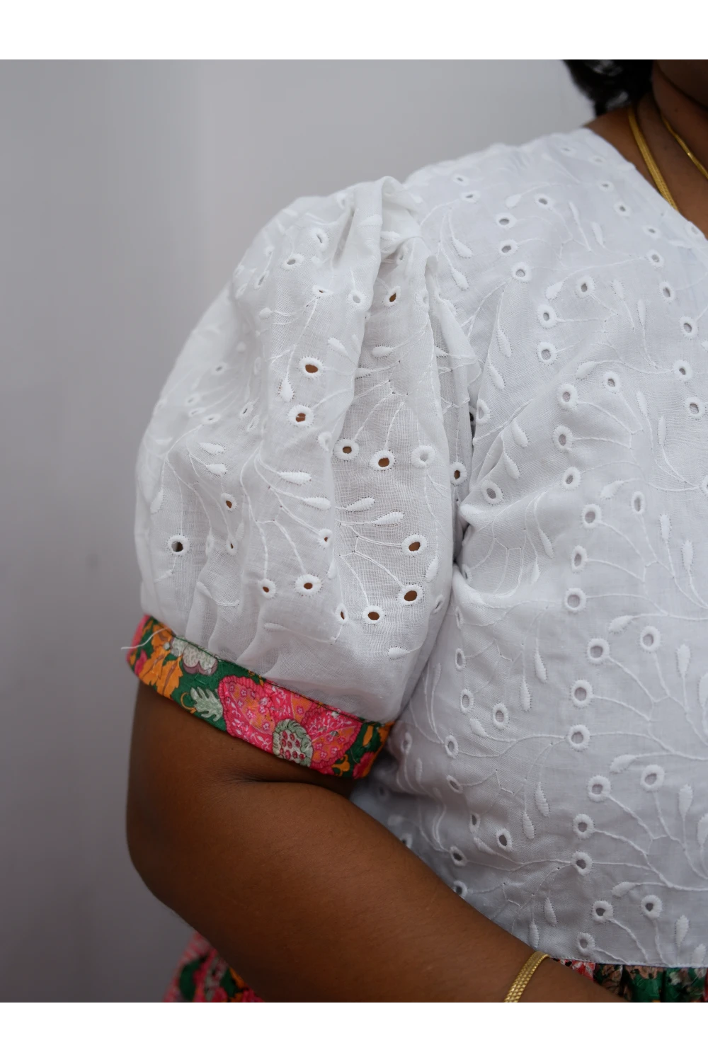 Trendy Puff Sleeve Kurti –Acoba Cotton Midi with lining Length Frock Style for Women