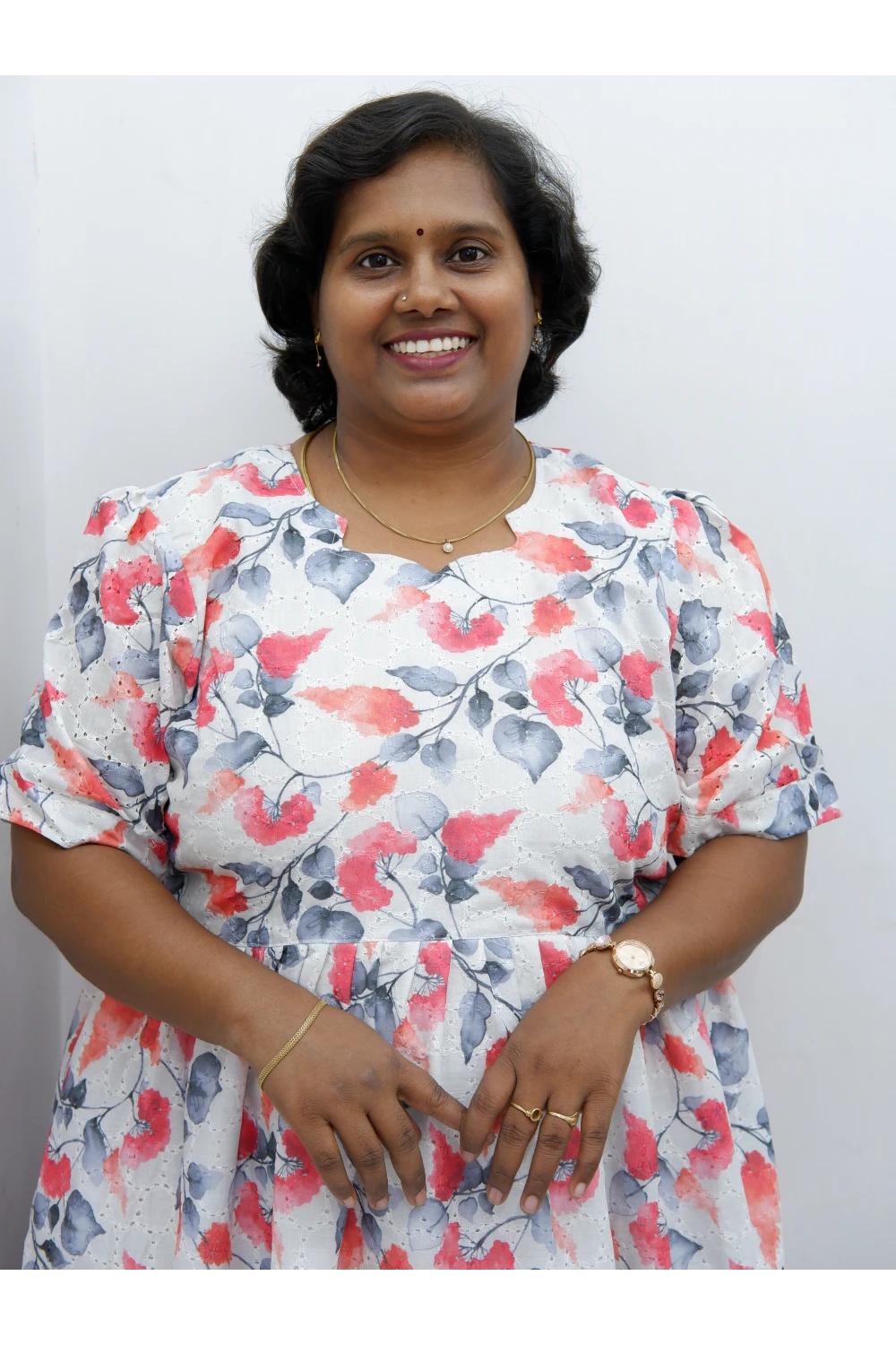 Trendy Puff Sleeve Kurti –Acoba Cotton Midi with lining Length Frock Style for Women