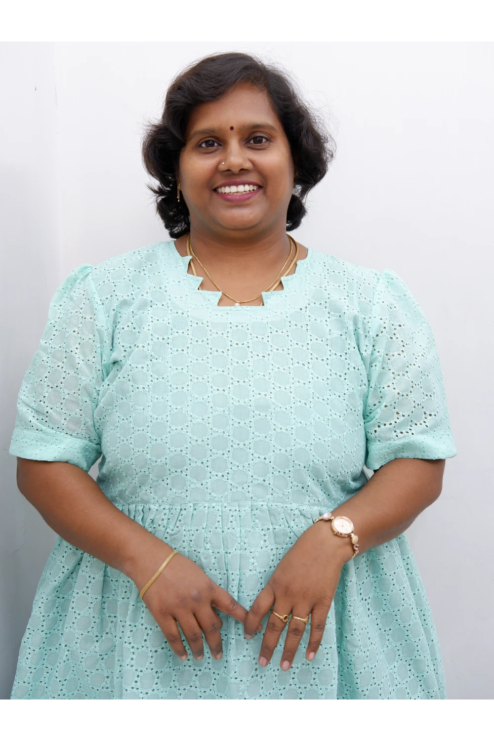 Trendy Puff Sleeve Kurti –Acoba Cotton Midi with lining Length Frock Style for Women