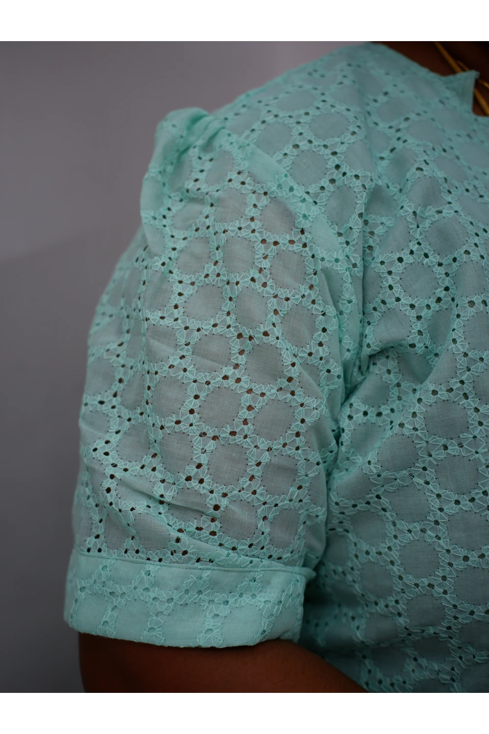 Trendy Puff Sleeve Kurti –Acoba Cotton Midi with lining Length Frock Style for Women