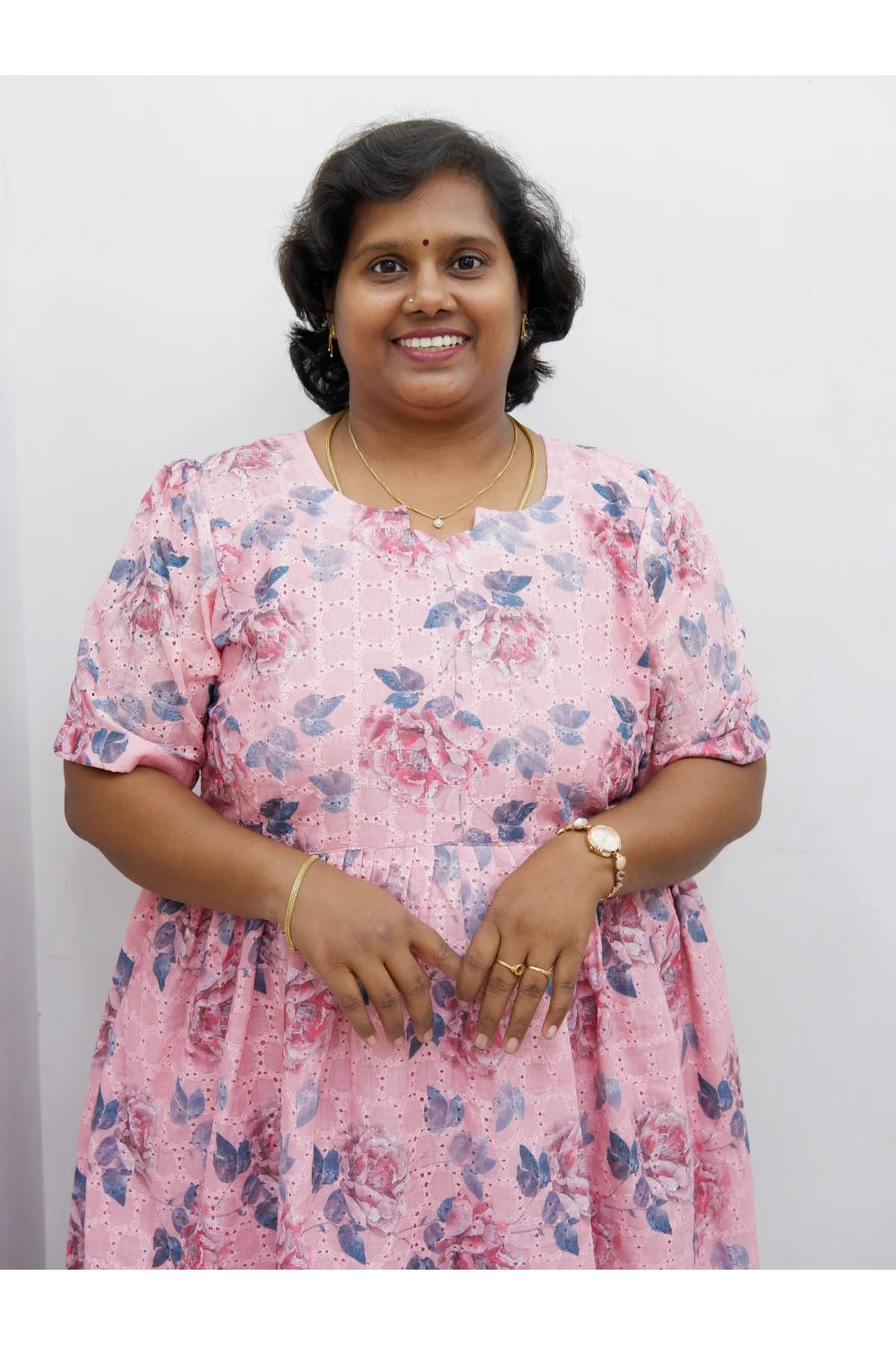 Trendy Puff Sleeve Kurti –Acoba Cotton Midi with lining Length Frock Style for Women