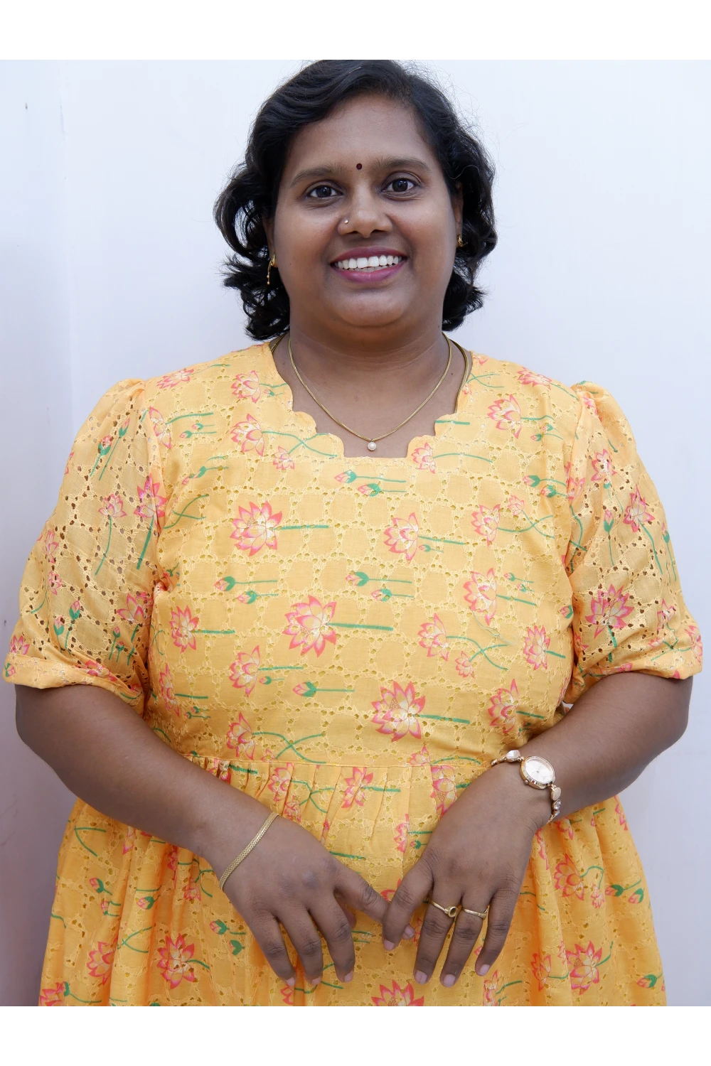 Trendy Puff Sleeve Kurti –Acoba Cotton Midi with lining Length Frock Style for Women