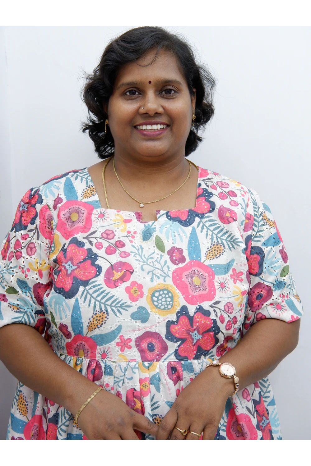 Trendy Puff Sleeve Kurti –Acoba Cotton Midi with lining Length Frock Style for Women