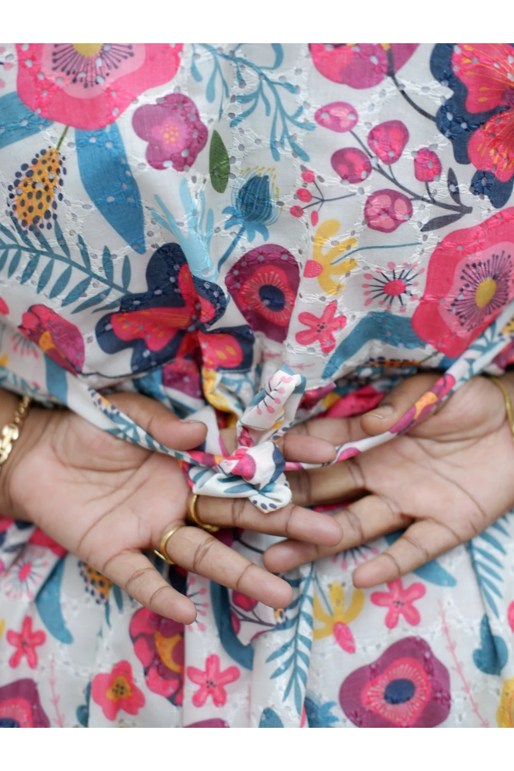 Trendy Puff Sleeve Kurti –Acoba Cotton Midi with lining Length Frock Style for Women