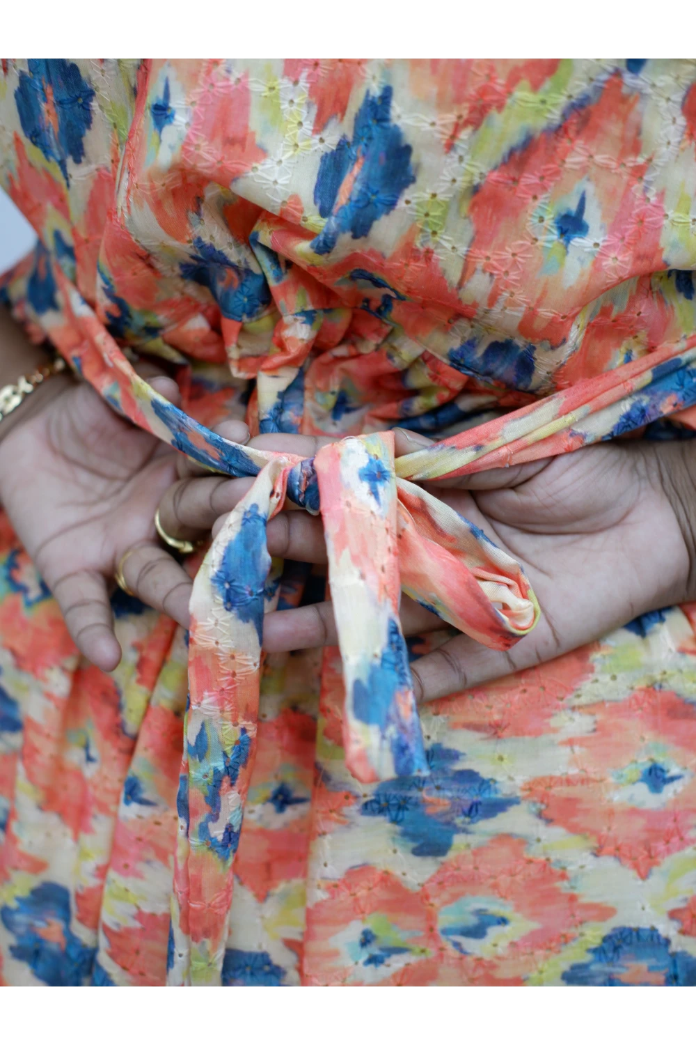 Trendy Puff Sleeve Kurti –Acoba Cotton Midi with lining Length Frock Style for Women