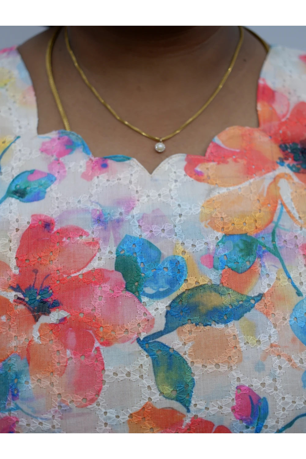 Trendy Puff Sleeve Kurti –Acoba Cotton Midi with lining Length Frock Style for Women