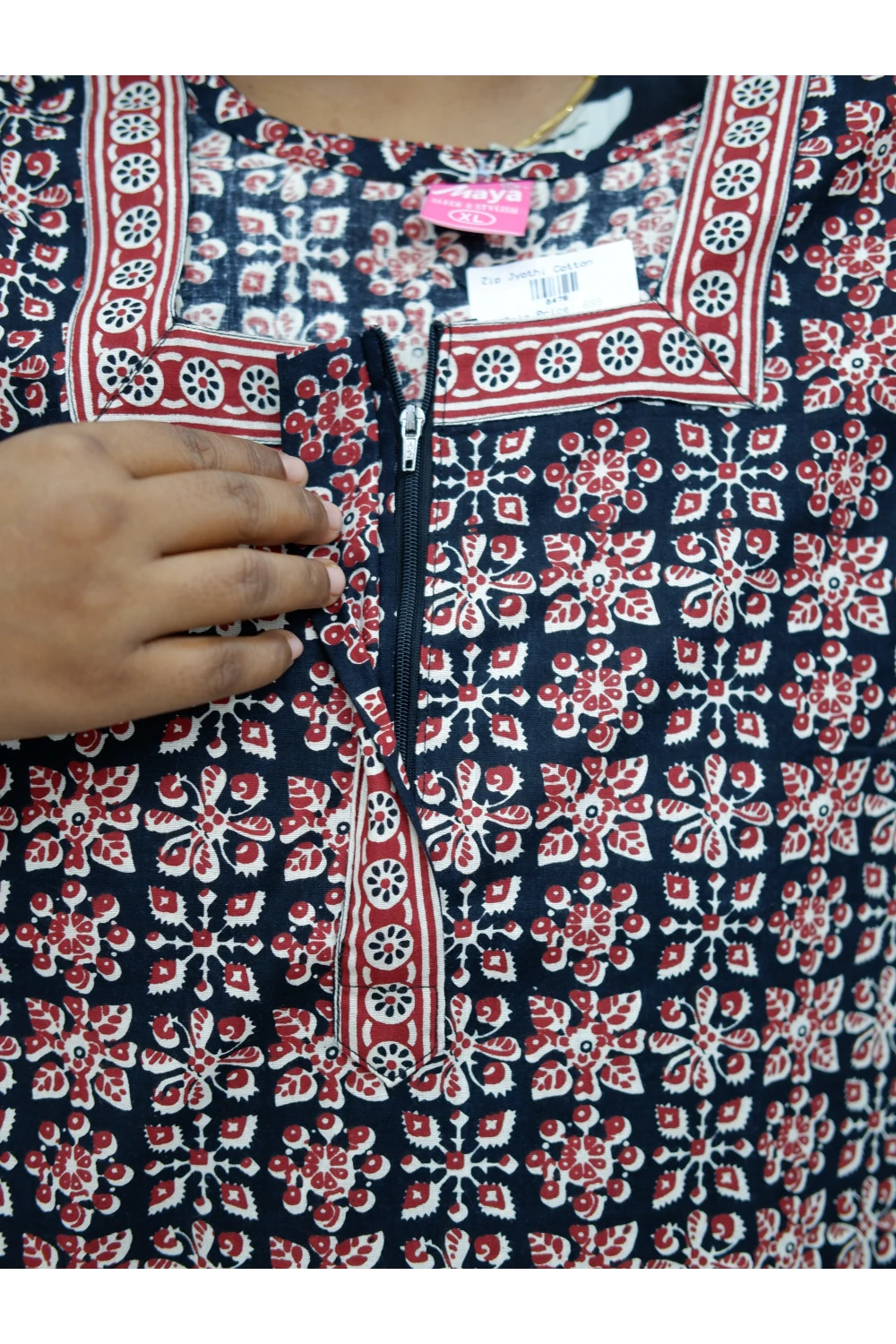 Elegant Zip Nighty – Jyothi Cotton Breeze