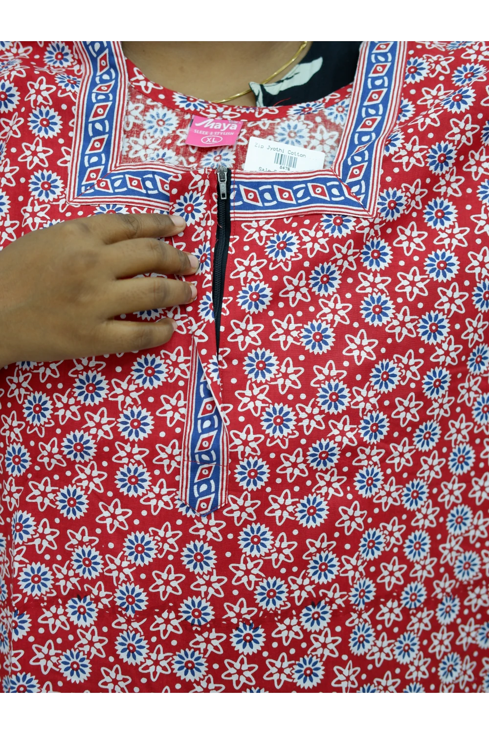 Elegant Zip Nighty – Jyothi Cotton Breeze