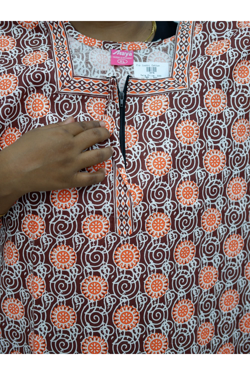 Elegant Zip Nighty – Jyothi Cotton Breeze