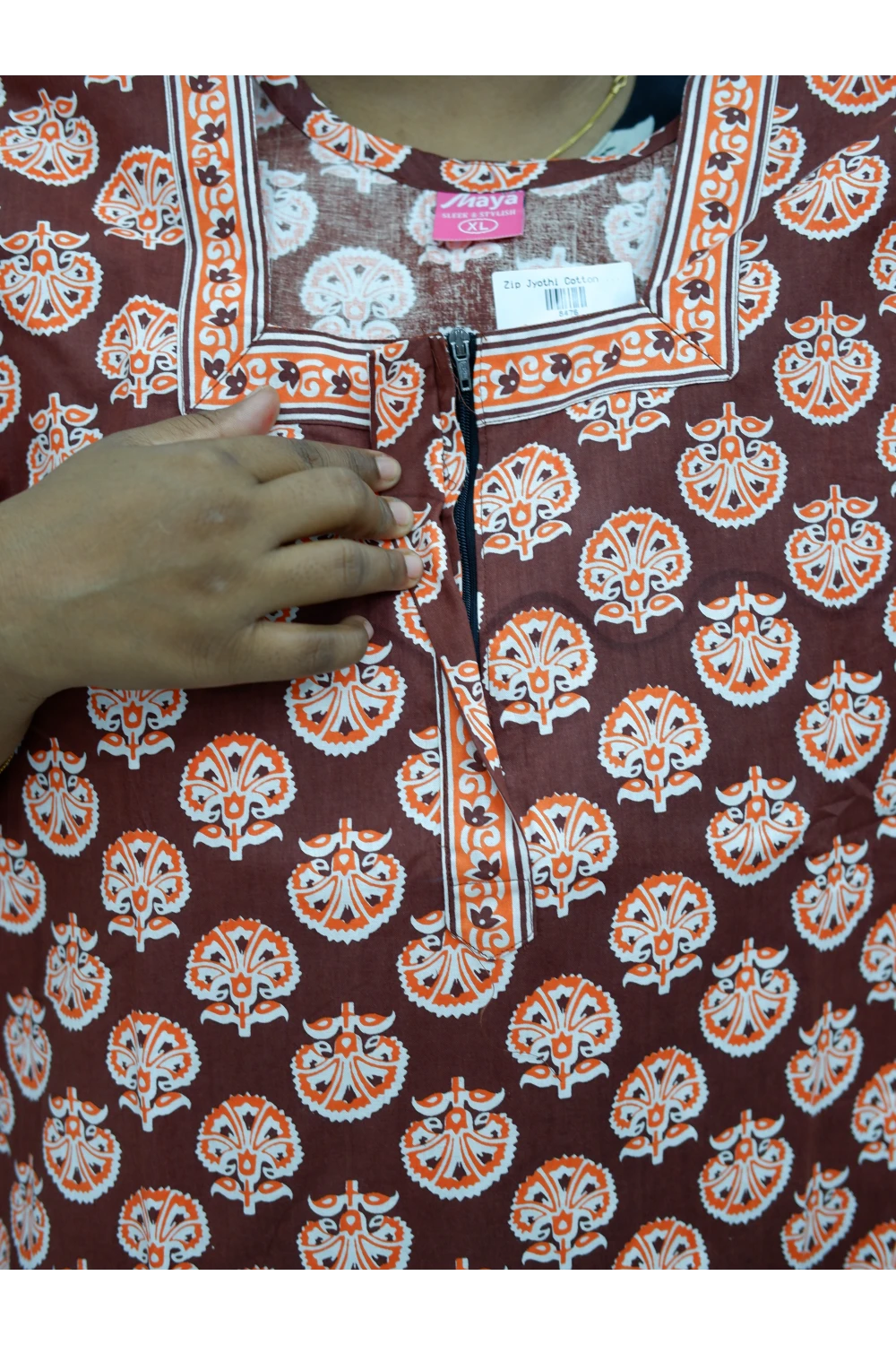 Elegant Zip Nighty – Jyothi Cotton Breeze