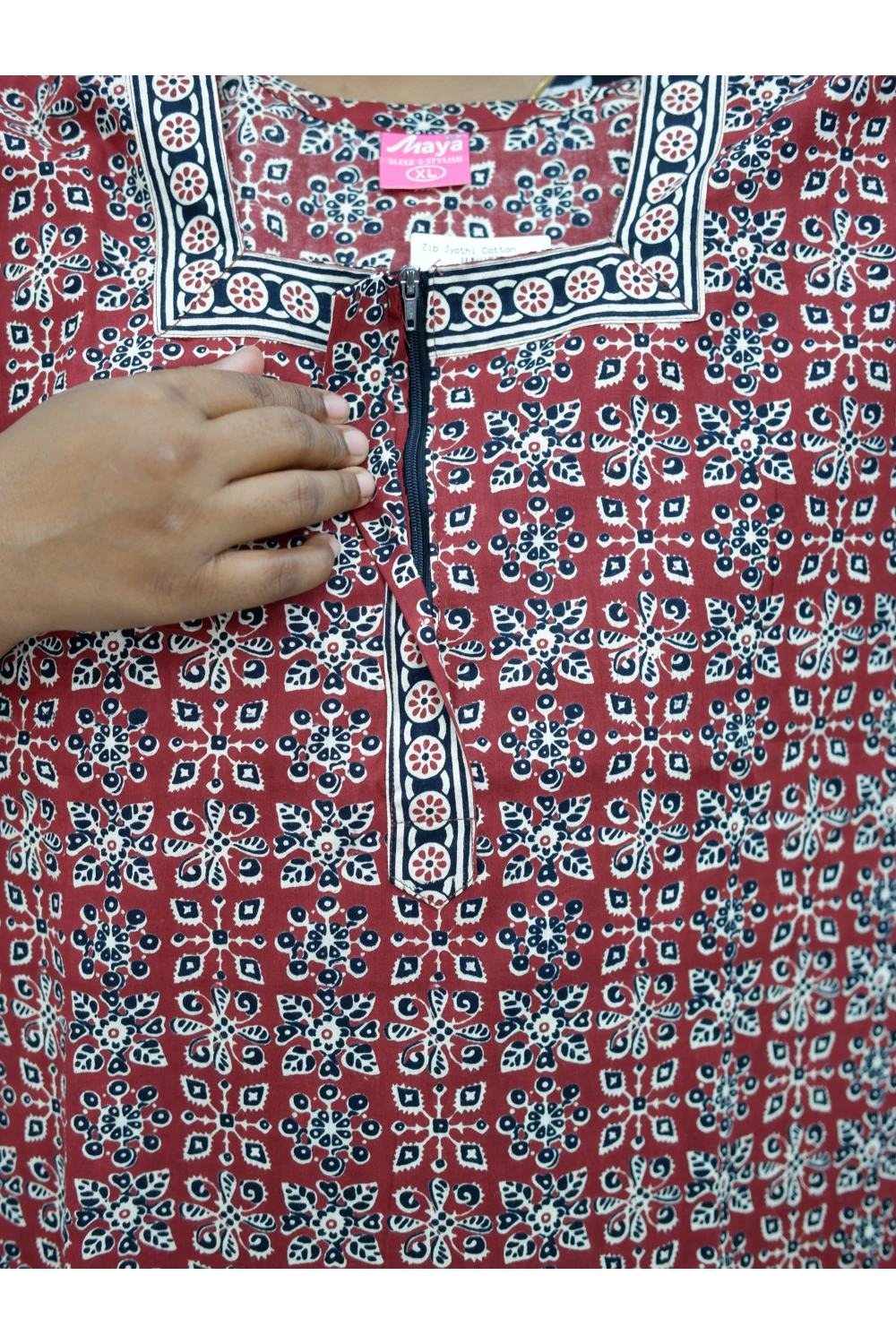 Elegant Zip Nighty – Jyothi Cotton Breeze