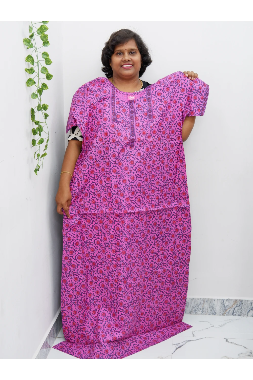 Elegant Zip Nighty – Jyothi Cotton Breeze