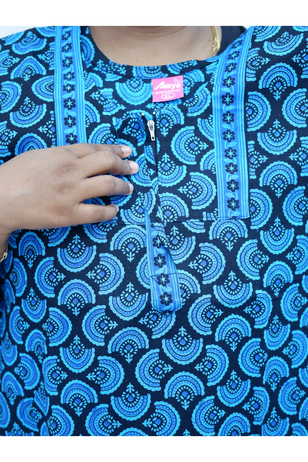 Elegant Zip Nighty – Jyothi Cotton Breeze