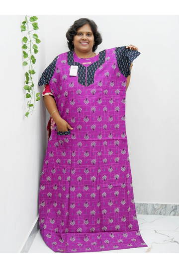 Extra Height Cotton Nighty for Women-Long Length Nighty